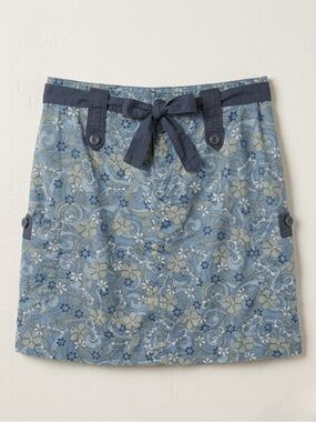 Columbia Blue Floral Cargo Mini Skirt Utility Hike Gorpcore Size L